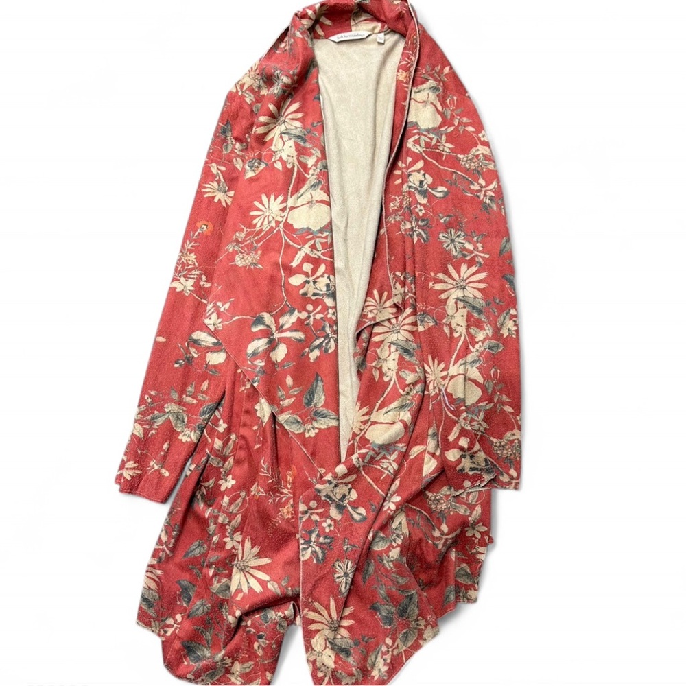 SOFT SURROUNDINGS Faux Suede
Waterfall Drape Collar Open Cardigan
Women's Size L